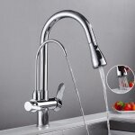 Robinet cuisine chrome 2 jets aux choix bec rotatif � 360� robinet �vier ecologique mitigeur cuisine ...