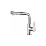 Robinet de cuisine - yyv - douchette extractible - laiton bross� - pivotant 360� - monotrou