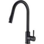 Robinet de cuisine - pzcc - douchette extractible - noir mat - acier inoxydable - rotatif 360° Robinet de cuisine - pzcc - douchette extractible - noir mat - acier inoxydable - rotatif 360°