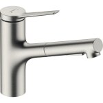 Robinet de cuisine avec douchette hansgrohe zesis m33 150 2 jets aspect acier inox
