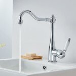 Robinet de cuisine lgant vier mitigeur bec haut 360 rotation rtro chrome laiton vier de cuisine ...