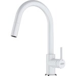 Robinet de cuisine - franke - lina - blanc polaire - c�ramique - bec extractible