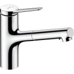 Robinet de cuisine - hansgrohe - zesis m33 - gris - monotrou - pivotant - �conomie deau