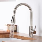 Robinet de cuisine nickel bross�robinet de cuisine avec douchette extensible rotatif � 360�. monocommande ...