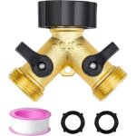 Robinet double machine a lave raccord en y 2 - voies y - distributeur r�partiteur de robinet avec 2 rondelles ...