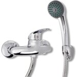 Robinet de douche mural vidaxl avec pomme de douche amovible - chrome