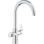 Robinet filtrant de cuisine - chrom� - filtration de leau - bec haut en c - rotation 150� - grohe blue ...