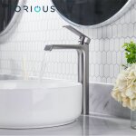 Forious robinet salle bain cascade hauteur de bec de 236mm mitigeur lavabo levier unique en laiton �conomie ...