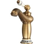 Robinet lavabo mitigeur en laiton avec finition bronze antique - tempsa - style moderne - cartouche en ...