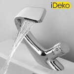 Robinet de lavabo mitigeur salle de bain - ideko - mono cascade - laiton chrom� - cartouche c�ramique ...