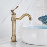 Robinet salle bain rtro haut peut pivoter  360 mitigeur de lavabo robinet de lavabo rtro pour salle ...