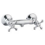 Robinet mlangeur mcanique douche beverley - rousseau - style rtro - tte cramique - laiton - chrom ...