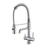 Robinet mitigeur en inox - 3 voies flexible douchette milano