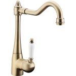 Robinet mitigeur avanc - laiton - bronze dor - cartouche cramique - 2 tuyaux - cuisine salle bain