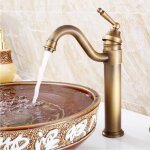 Robinet mitigeur de cuisine en cuivre antique - tempsa - 360 rotation - cartouche en cramique