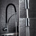 Robinet mitigeur cuisine leshp - ressort dbrochable - pivotant 360 - finition chrome