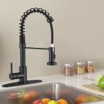 Robinet mitigeur de cuisine - prumya - douchette extractible - acier inoxydable - rotation 360° - noir ... Robinet mitigeur de cuisine - prumya - douchette extractible - acier inoxydable - rotation 360° - noir ...