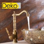 Robinet mitigeur lavabo et cuisine en laiton style japonais - ideko - rotation 360� - surface r�tro cuivr�e ...