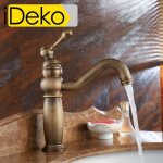 Robinet mitigeur lavabo salle de bain en laiton style japonais r�tro cuivre avec flexible - ideko