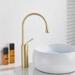 Robinet mitigeur monocommande haut - yyv - or - 185mm - m�tal - lavabo et vasque