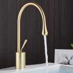 Robinet salle de bain dor� bross� laiton massif mitigeur de lavabohaut robinet lavabo salle de bain robinet ...