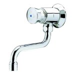 Robinet temporis� - presto - 612 mural avec bec tournant - eau froide - gris