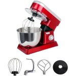 Robot cuisine multifonction - robot ptissier xxl - robot de cuisine 63 l - 10 vitesses - 1500w - rouge ...