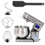 Robot p�tissier boulangerie cuisine m�nager multifonction bol inox 5l 6 vitesses mesko ms4228 2000w argent ...