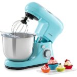 Robot ptissier - klarstein bella pico 2g - bol 5 l - 6 vitesses - robot multifonction - 1200w - bleu ...
