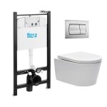 Roca pack bâti - support roca active + wc sans bride et fixations invisibles + plaque chrome mat (rocaactivesa ... Roca pack bâti - support roca active + wc sans bride et fixations invisibles + plaque chrome mat (rocaactivesa ...