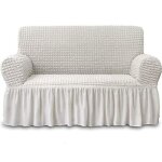 Rock housse de canap 2 places(140 - 180cm) - super stretch - blanc
