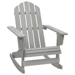Rocking chair de jardin en bois - gris - 72 x 92 x 104 cm