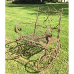 Rocking chair - lheritier du temps - fauteuil de jardin - fer patin marron - 55x80x92cm - intrieur ...