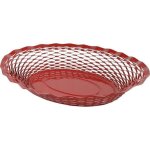 Roger orfevre - corbeille pain vintage ovale 25x18 cm rouge
