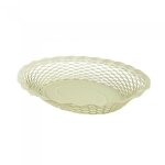 Roger orfevre - corbeille pain vintage ovale blanc vanille 30x24 cm
