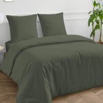 Le roi du matelas - housse de couette coton kaki - 240x260 cm - 100% coton Le roi du matelas - housse de couette coton kaki - 240x260 cm - 100% coton