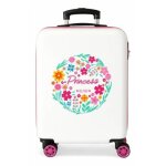 Valise enfant - roll road - little princess - 55 x 38 x 20 cm - blanc - 4 roues