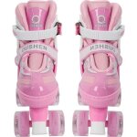 Roller enfant behgter ajustable � 4 roues non clignotantes taille s rose