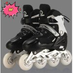 Roller in line pour enfants - jeobest - 32 � 37 - patins � roulettes ajustables - noir