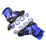 Roller in line pour enfants supfine - taille m - support en alliage daluminium - couleur bleu