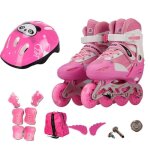 Roller inline dbutant roue souple led illumine - rglable du 27 au 31 - enfants adulte + bote  musique ...