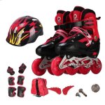 Roller inline d�butant roue souple led illumin�e - r�glable du 27 au 31 - enfants adulte + bo�te � musique ...