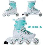 Roller laguna transformable et r�glable - raven - mixte - blanc / menthe - roller - adulte - glisse urbaine ...
