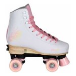 Roller quad junior ajustables playlife classic pale rose - blanc