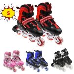 Roller en ligne rouge pour enfants jeobest - ajustable 27 - 32 - composite respirant - roues en pvc avec ...