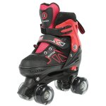 Roller skates behgter pour enfant - rouge et noir - taille r�glable - pvc sans roue flash