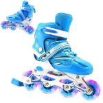 Roller surenhap enfant adulte bleu - pointure 27 - 41 - r�glable - clignotant - respirant