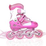 Rollers en ligne pour enfant et adulte avec roulettes clignotantes patins � roulettes align�es ajustable ...