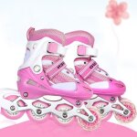 Rollers en ligne pour enfants fasike - taille s 31 - 34 - roues en pu 82a - rose