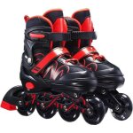 Rollers enfants pour filles et gar�ons - surenhap - taille 33 - 39 - confortable - rouge